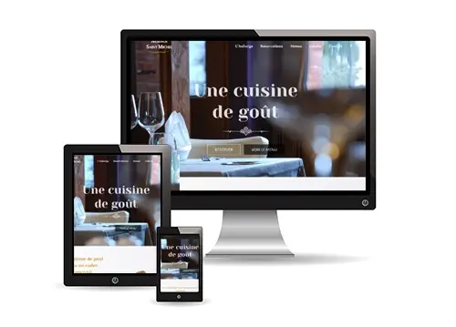 Mockup du site Internet de l'Auberge Saint Michel.